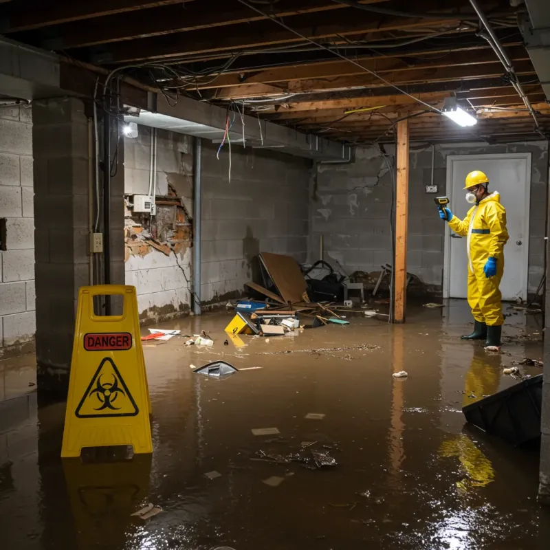 Flooded Basement Electrical Hazard in Licking County, OH Property